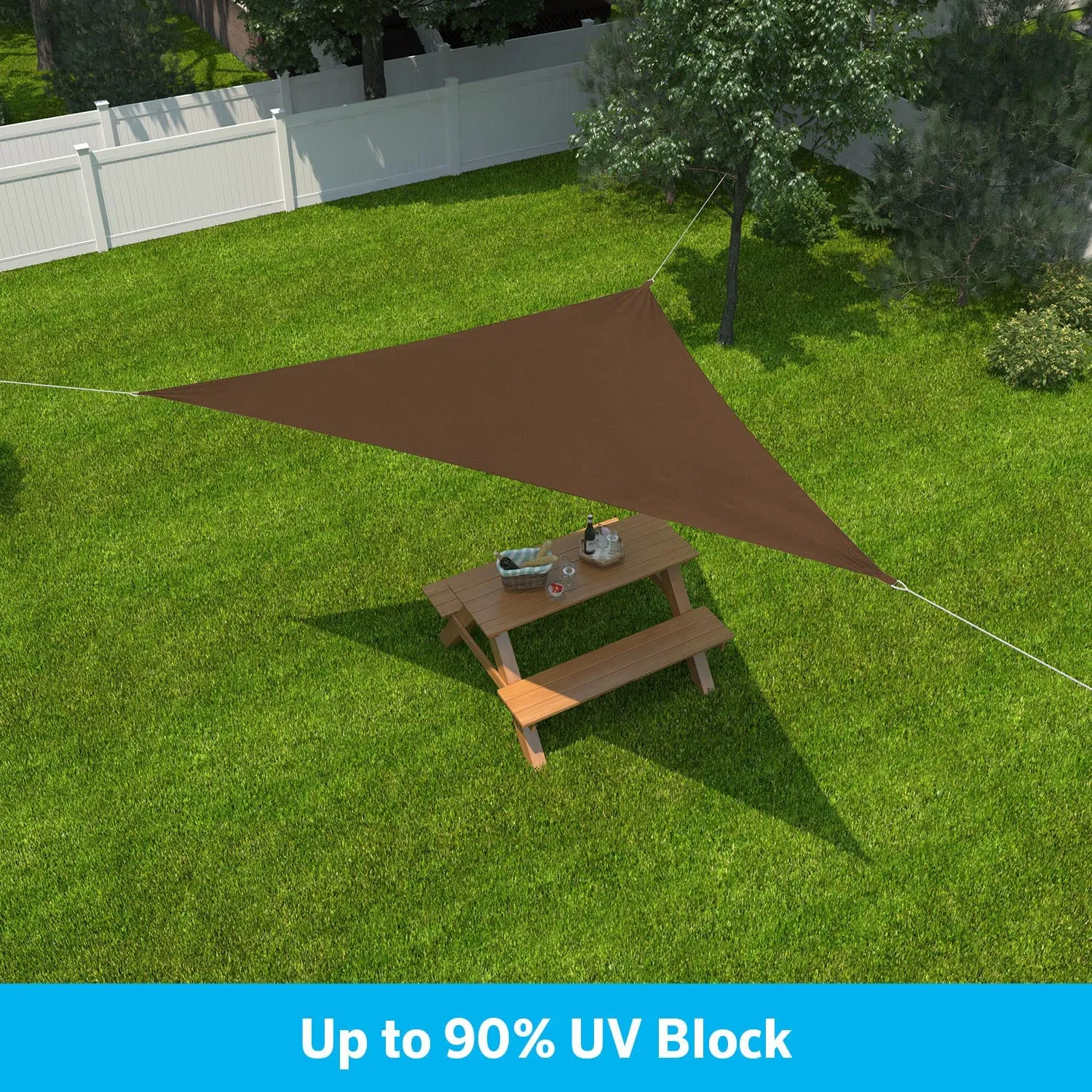 11 Ft. 10 In Mocha High Density Polyethylene Ready To Hang Shade Sail Canopy