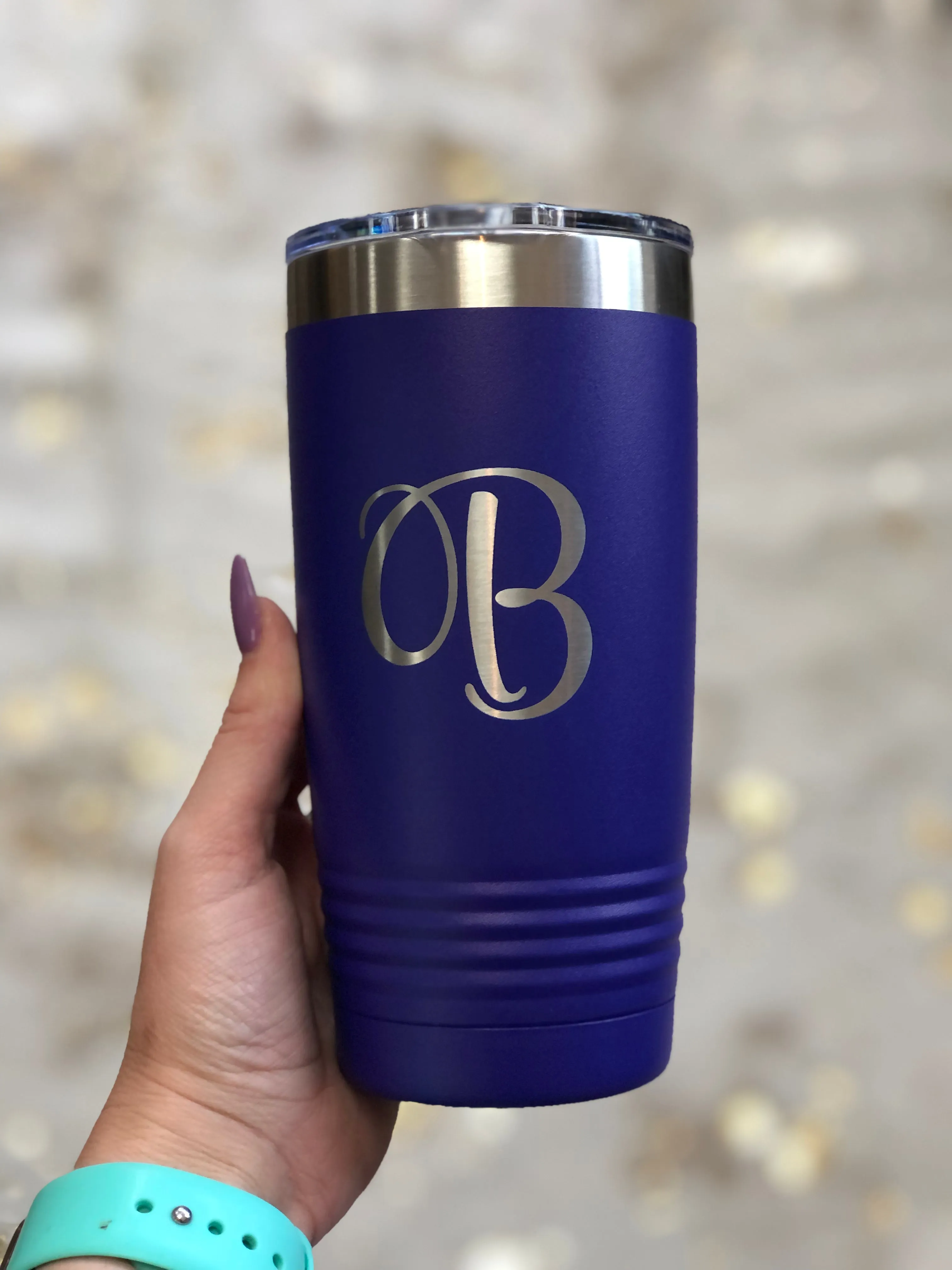 20 oz Custom Engraved Ribbed Tumbler