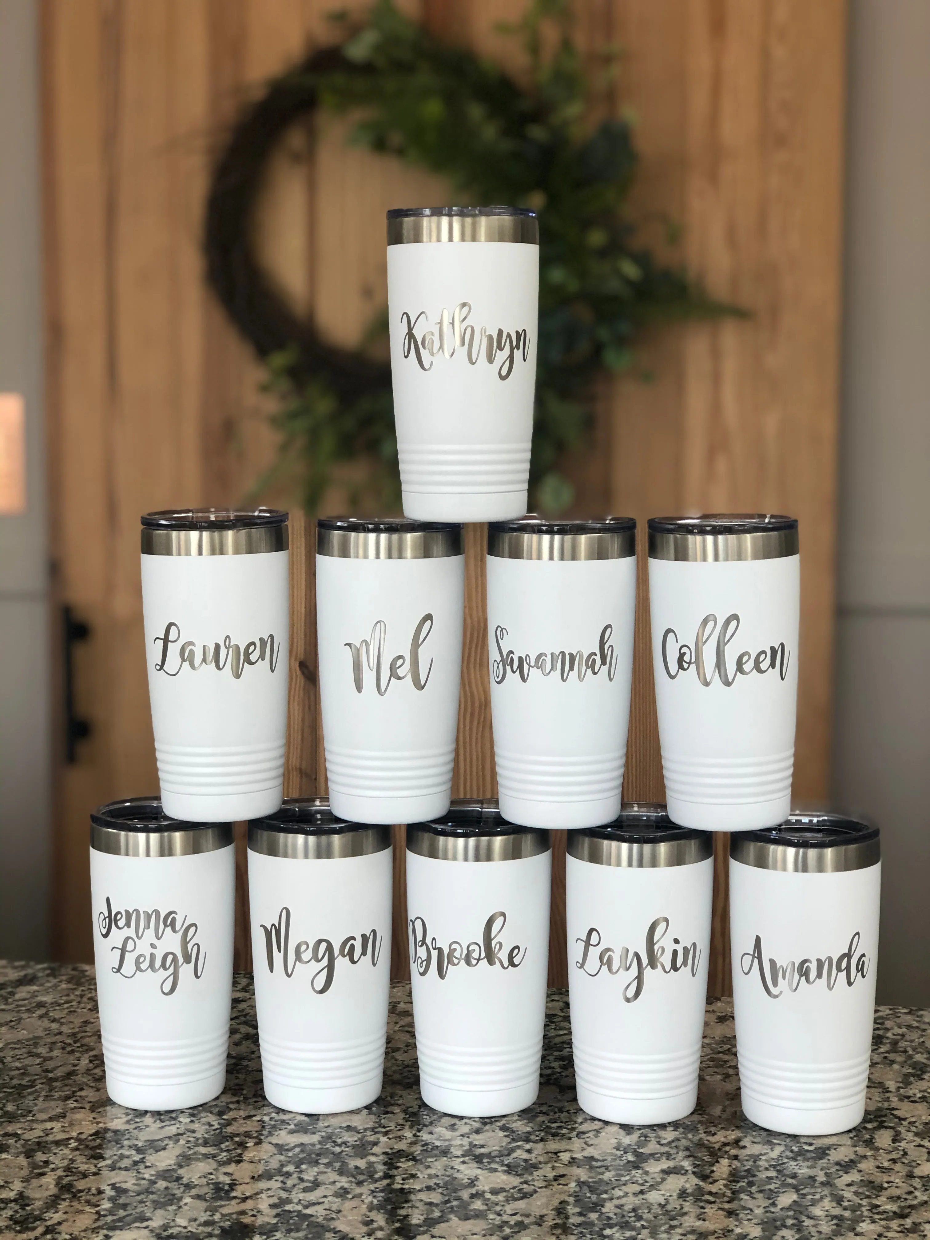 20 oz Custom Engraved Ribbed Tumbler