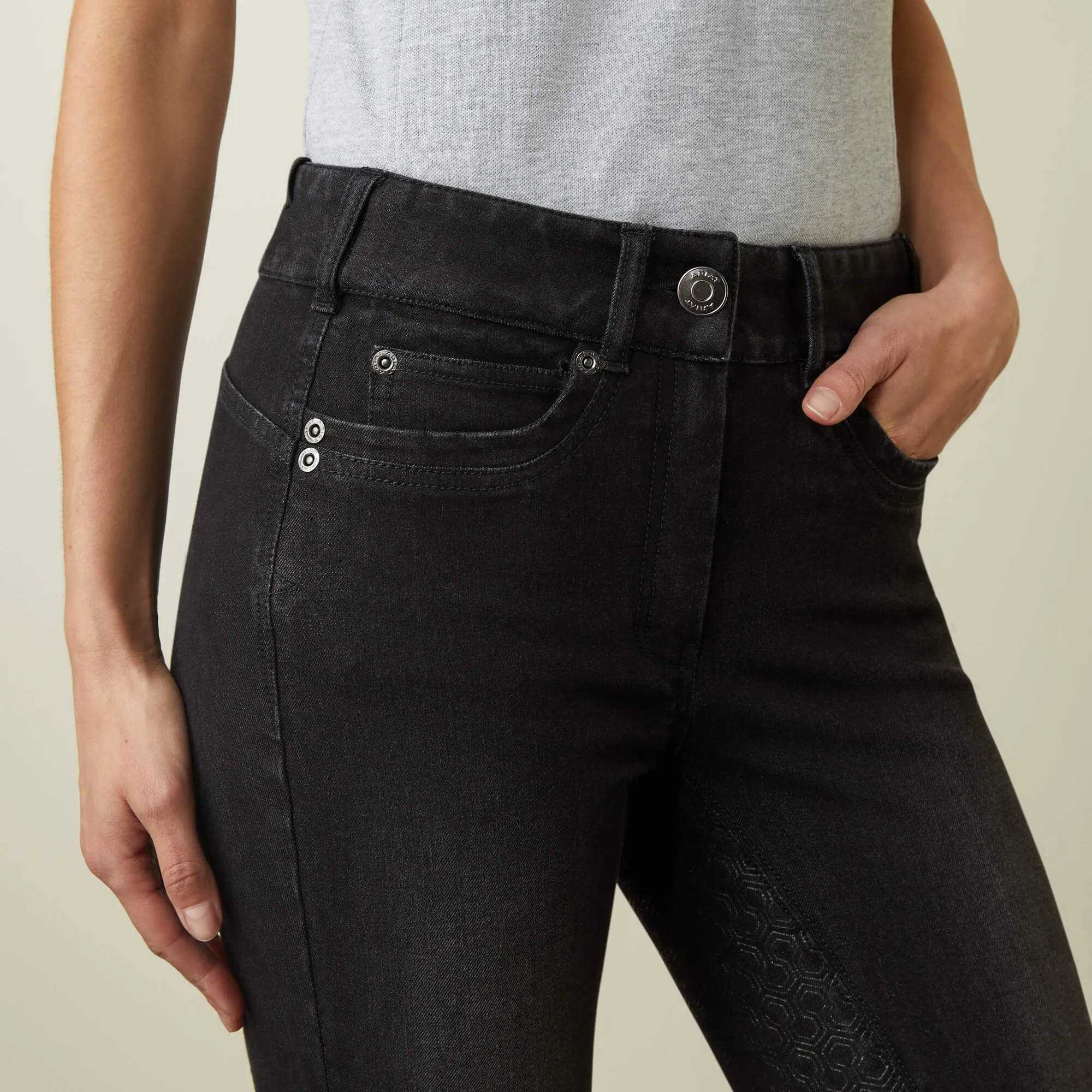 30% OFF - ARIAT Halo Denim Riding Breeches – Womens Full Seat - Black Rinse - Size: 32" Waist