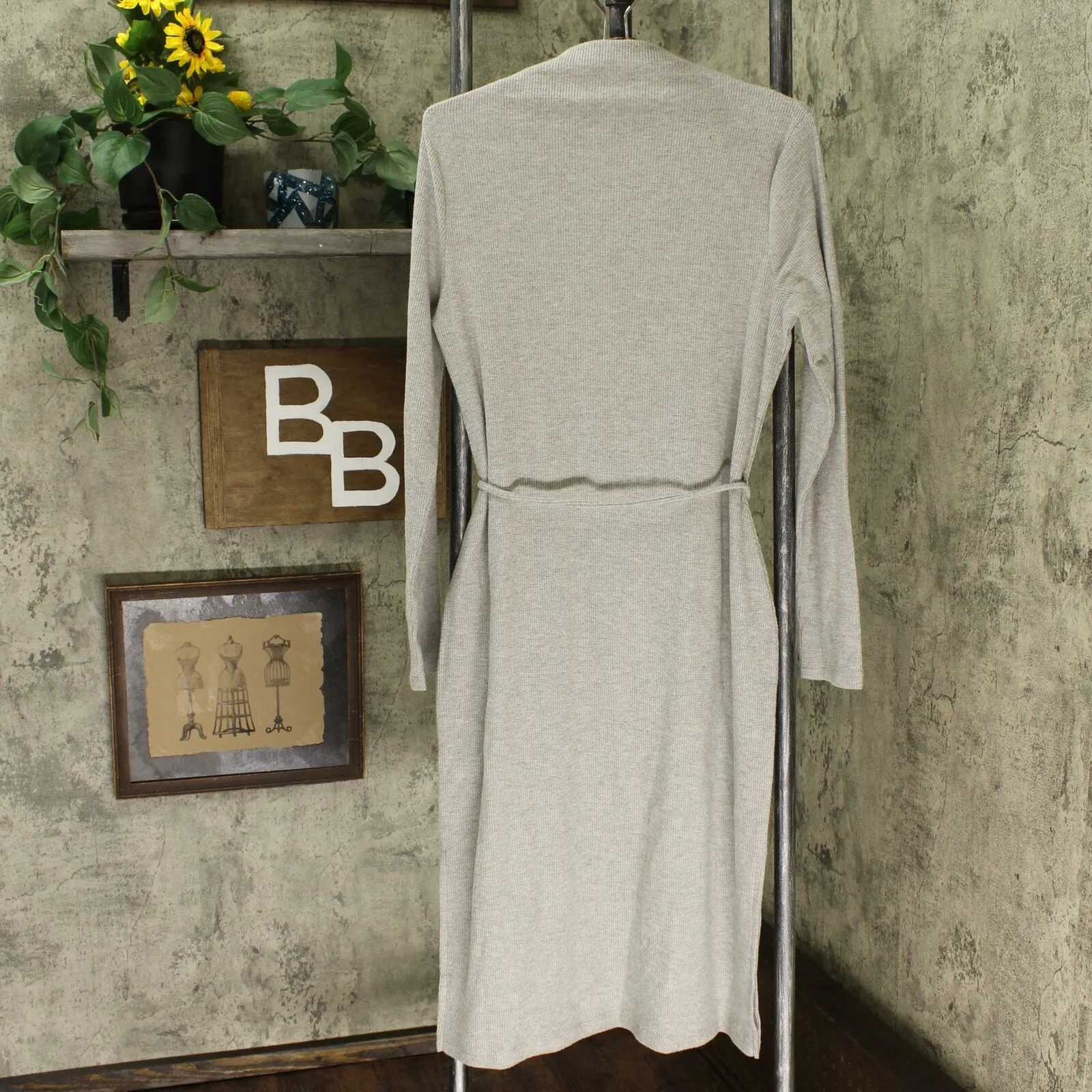 A New Day Women's Long Sleeve Mock Turtleneck Belted Knit Midi Dress