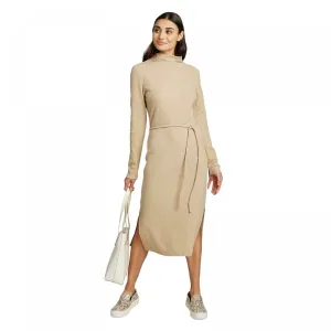 A New Day Women's Long Sleeve Mock Turtleneck Belted Knit Midi Dress