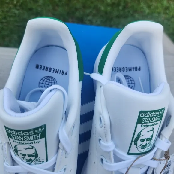 Adidas Originals Stan Smith White &amp; Green  Sneakers Size 3 1/2   NWB