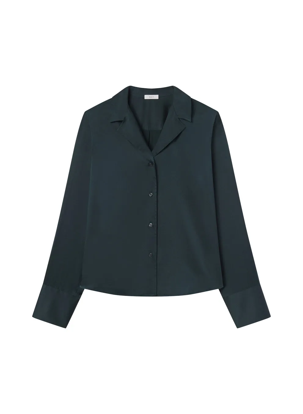 A.L.C - Kass Stretch Silk Blouse Top - Forest