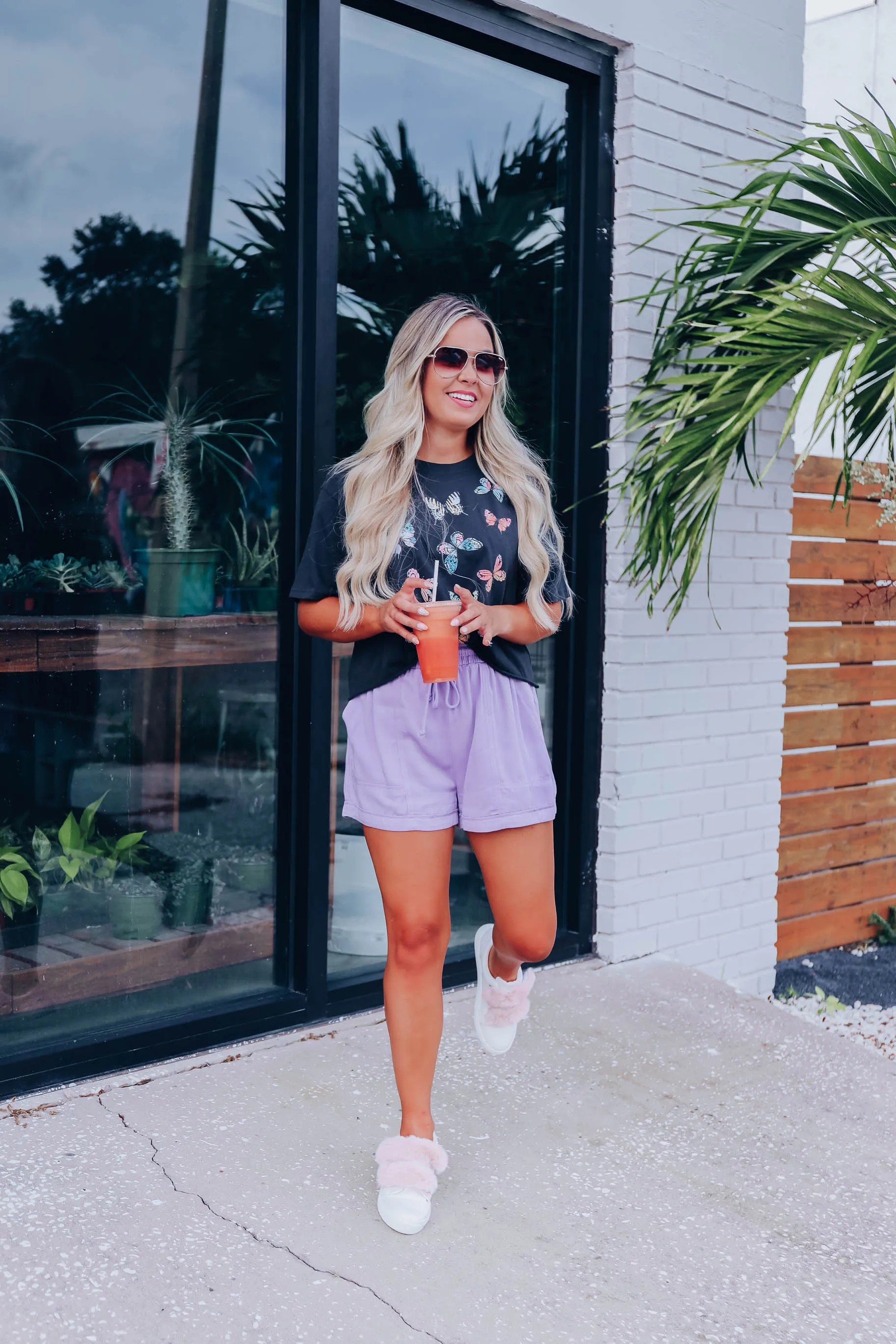 All A Flutter Cropped Graphic Tee - Black