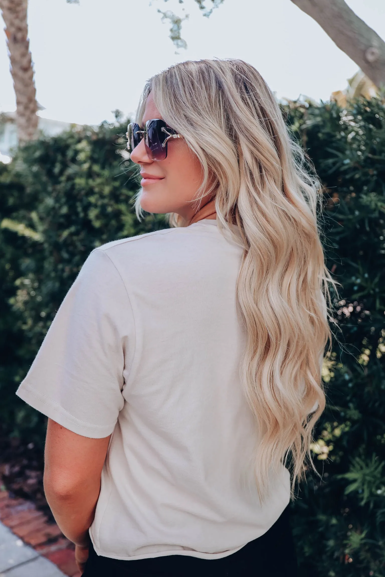 All A Flutter Cropped Graphic Tee - Cream