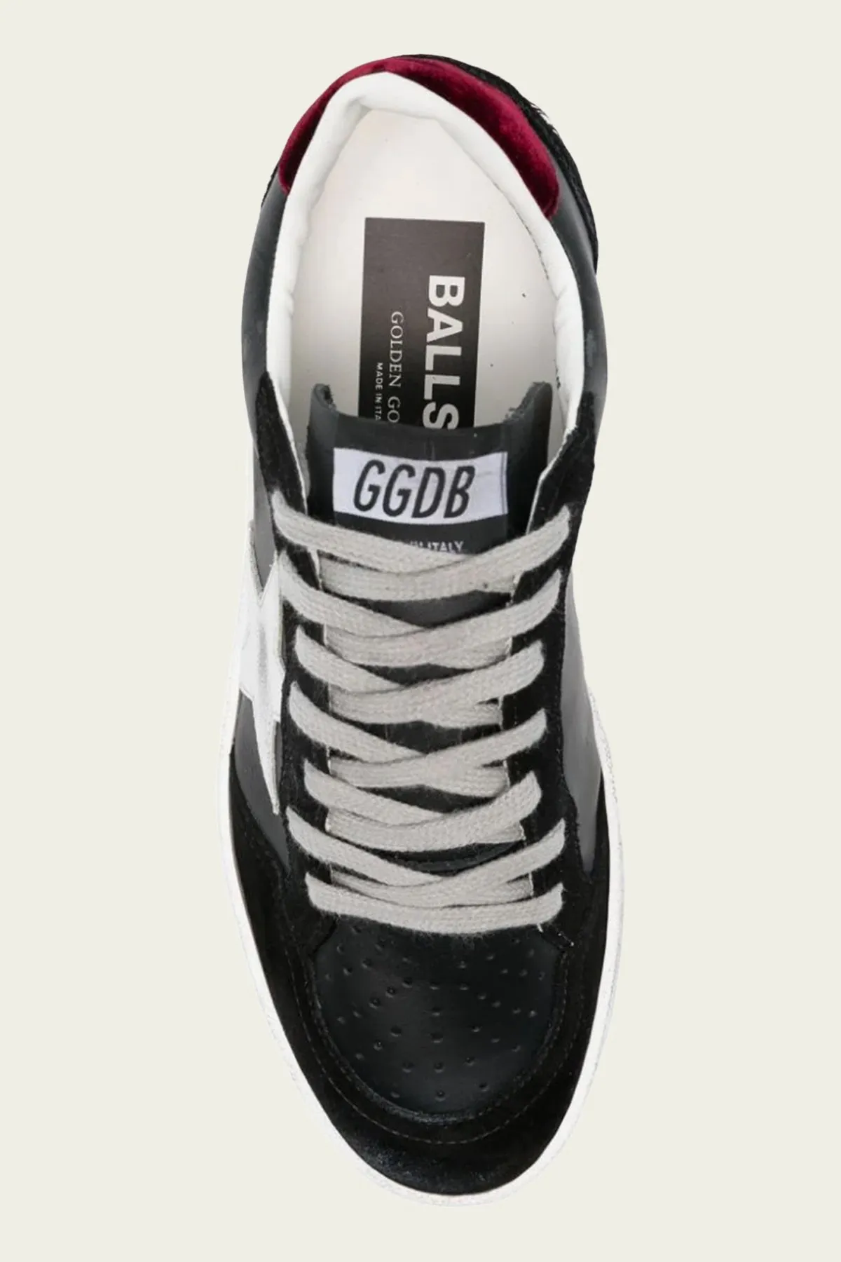 Ball-Star Black Suede Toe Leather Sneaker