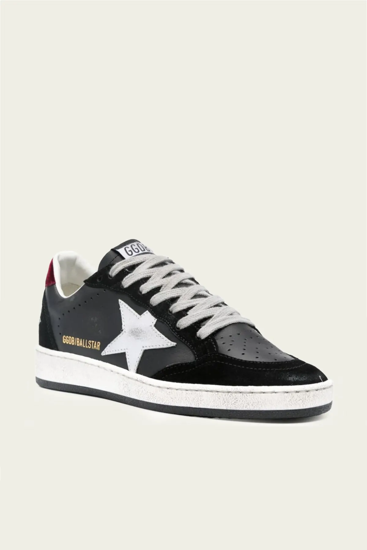 Ball-Star Black Suede Toe Leather Sneaker