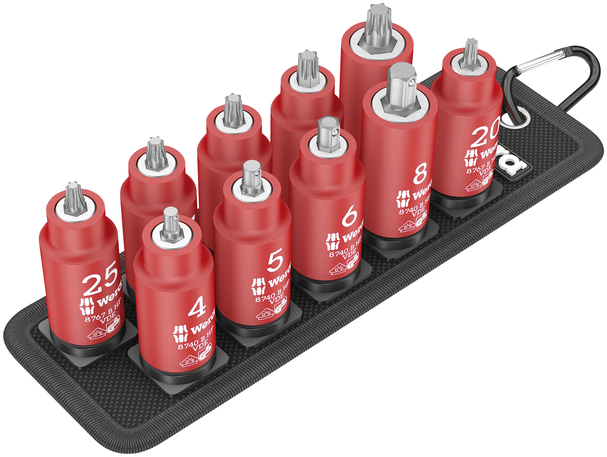 Belt B VDE 1 Zyklop bit socket set TORX® / hexagonal socket with holding function, 3/8" drive