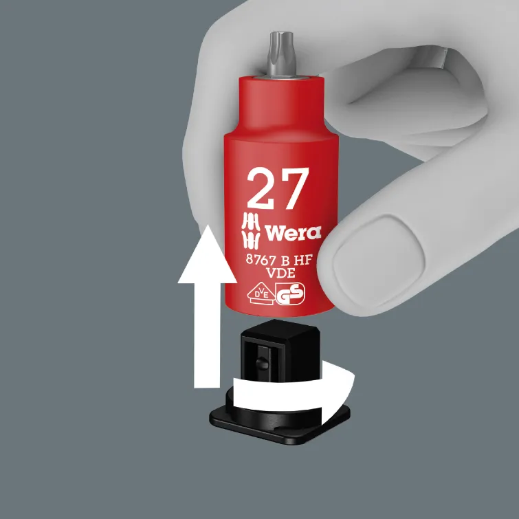 Belt B VDE 1 Zyklop bit socket set TORX® / hexagonal socket with holding function, 3/8" drive