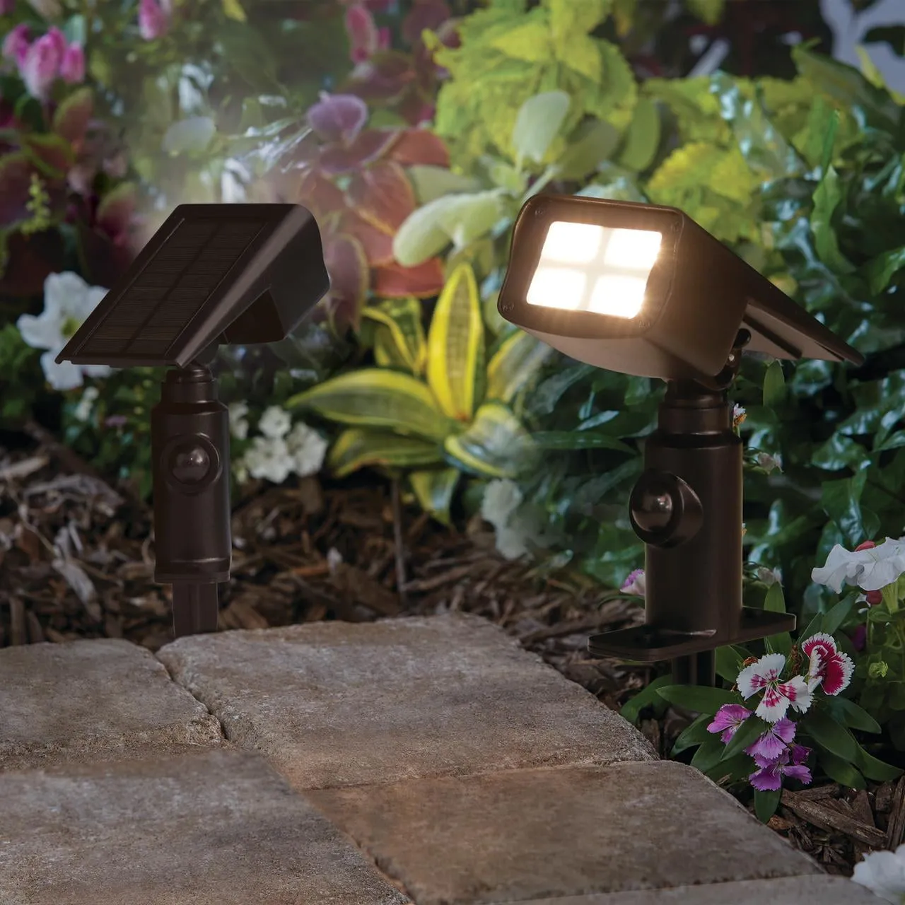 Better Homes & Gardens Solar Motion Sensor LED Spotlight 30-600 Lumens, Stake or