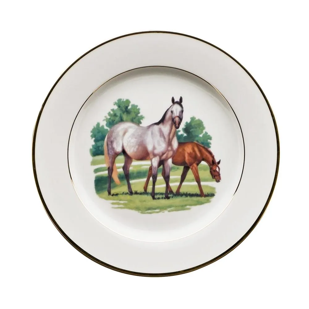 Bluegrass Luncheon Dessert Plate 9" - Julie Wear Equestrian Tableware
