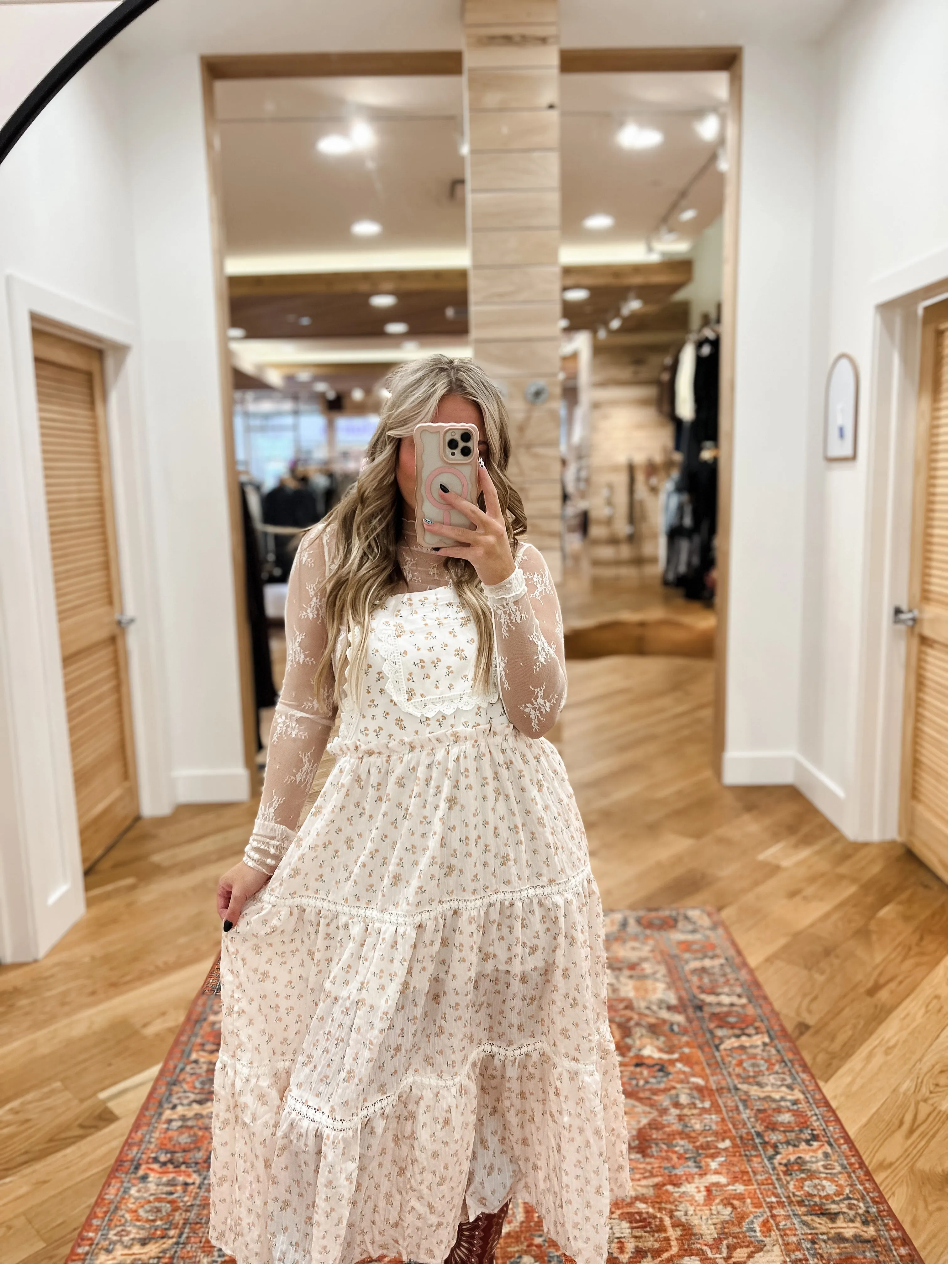 Blushing Peach Overall Dress