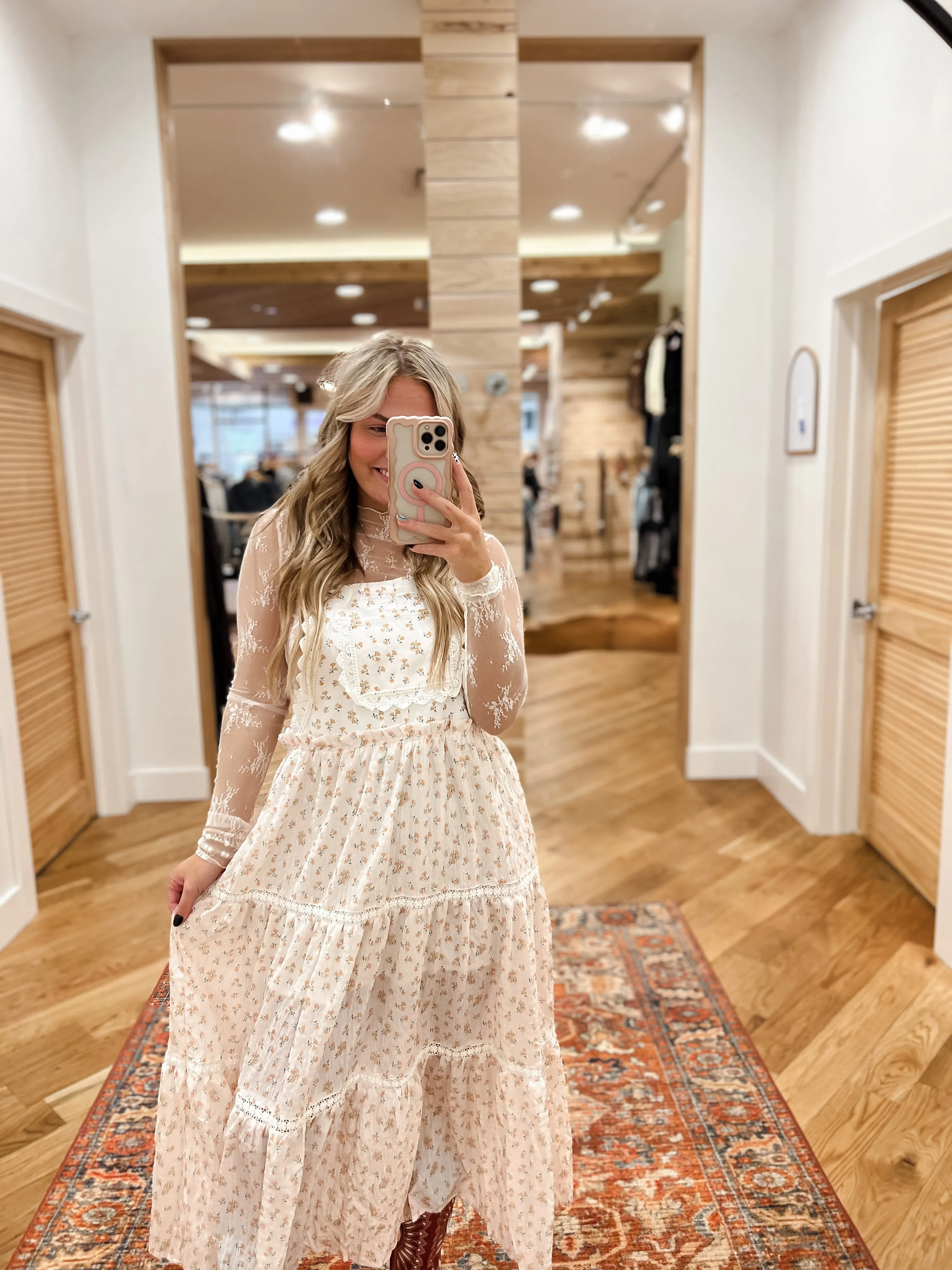 Blushing Peach Overall Dress