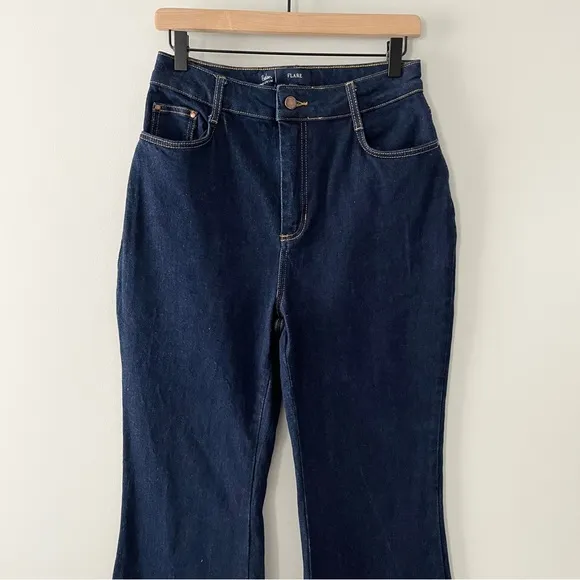 Boden High Rise Waist Smart Flare Jeans Indigo Size 8 Regular