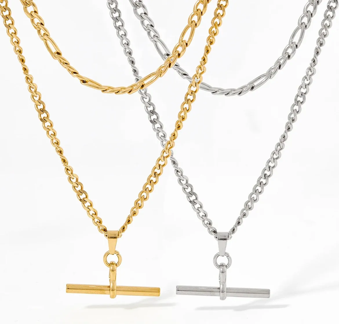Boho & Mala 18k Gold Plated / Stainless Steel Triple Layered Pendant Necklace