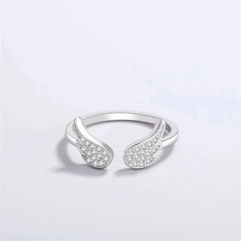 Boho & Mala Angel Wings Sterling Silver Ring (adjustable)