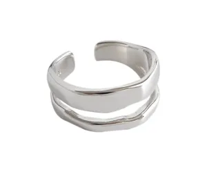 Boho & Mala Double Sterling Silver Ring (adjustable)