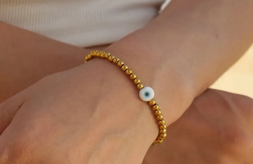 Boho & Mala Eye 18k Gold Plated Stainless Steel Bracelet