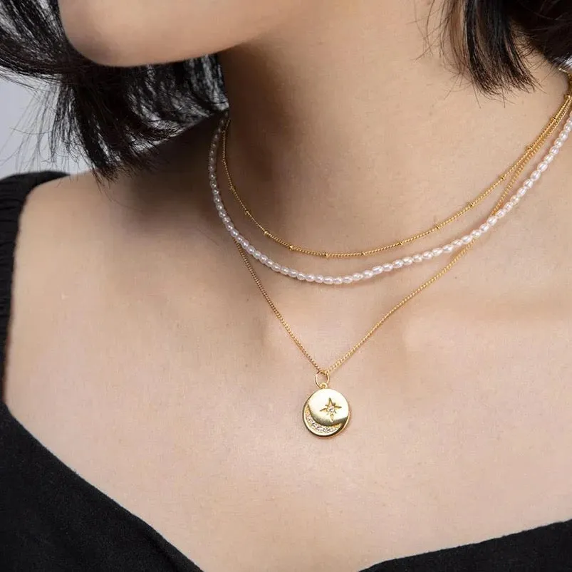 Boho & Mala Freshwater Pearl 18k Gold Plated Necklace