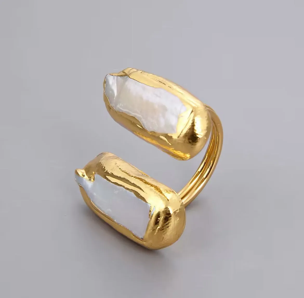 Boho & Mala Freshwater Pearl Gold Ring (adjustable)