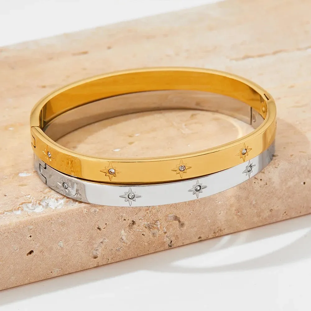 Boho & Mala Gold Bangle Bracelet