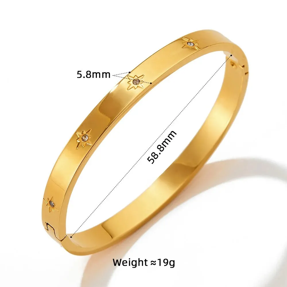 Boho & Mala Gold Bangle Bracelet