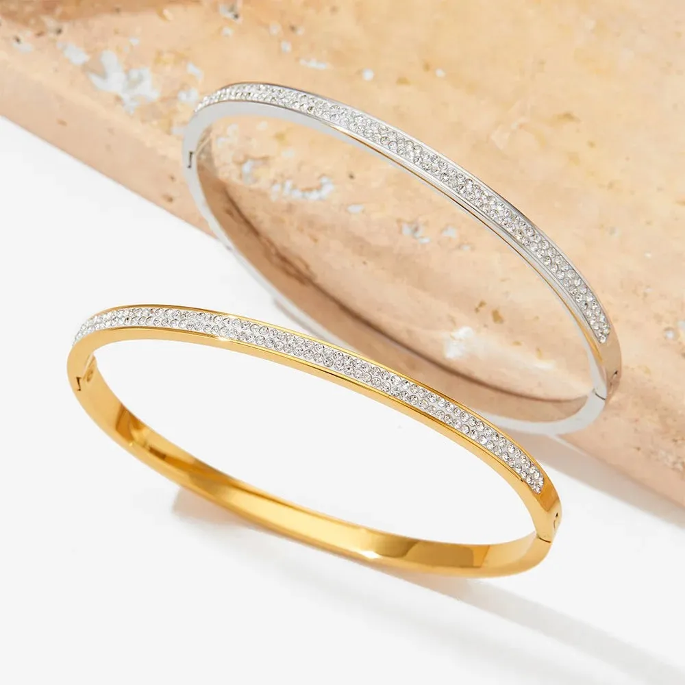 Boho & Mala Gold Bangle Bracelet