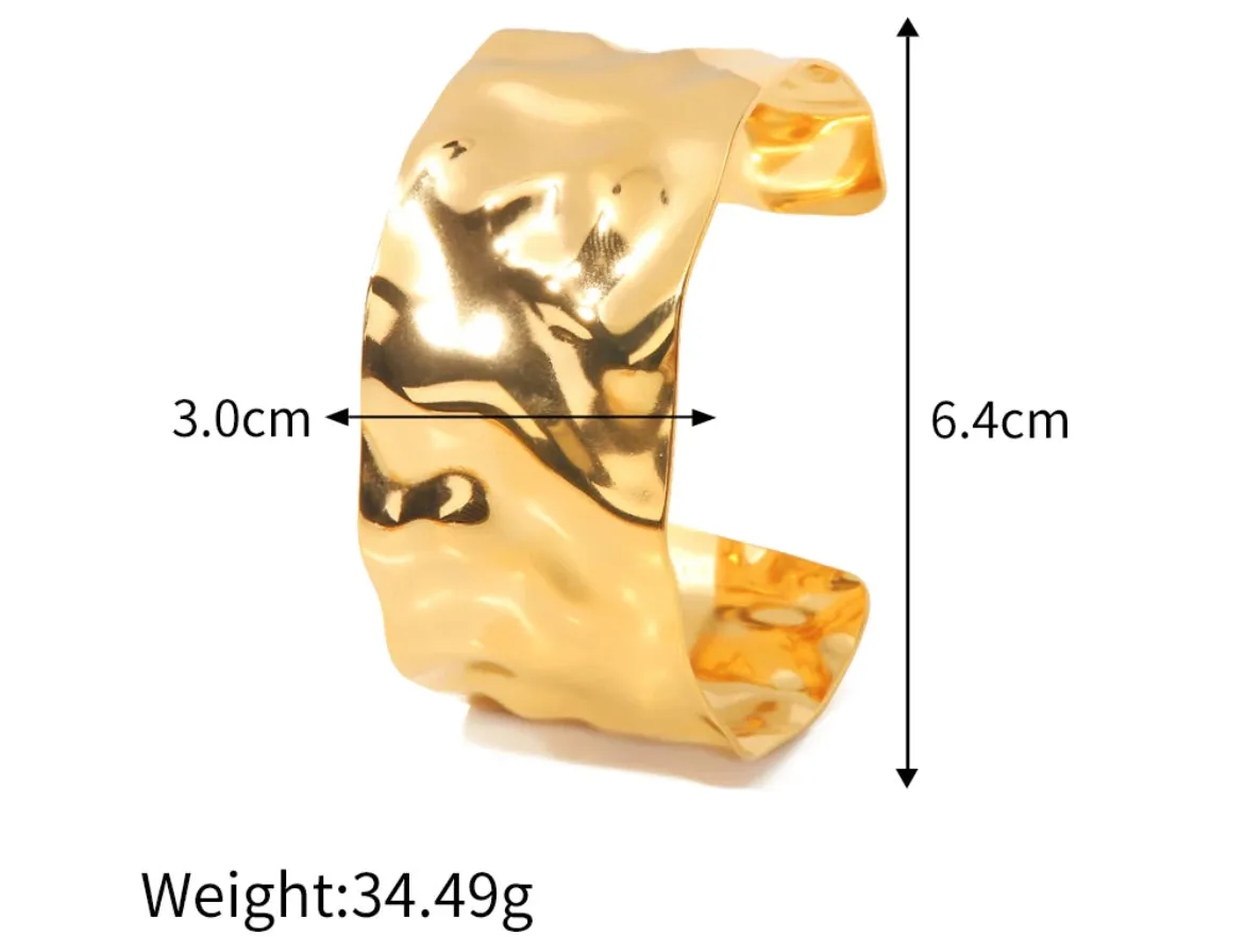 Boho & Mala Gold Plated Stainless Steel Cuff Bracelet
