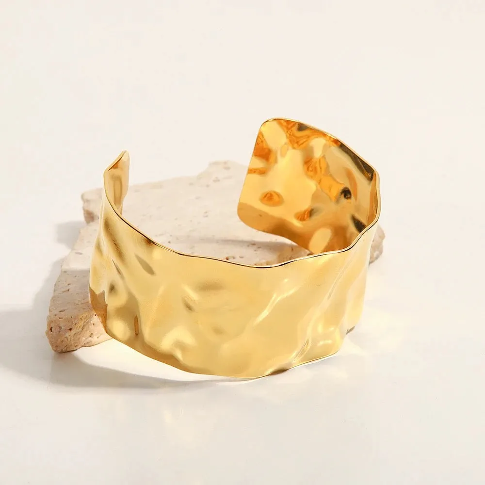 Boho & Mala Gold Plated Stainless Steel Cuff Bracelet