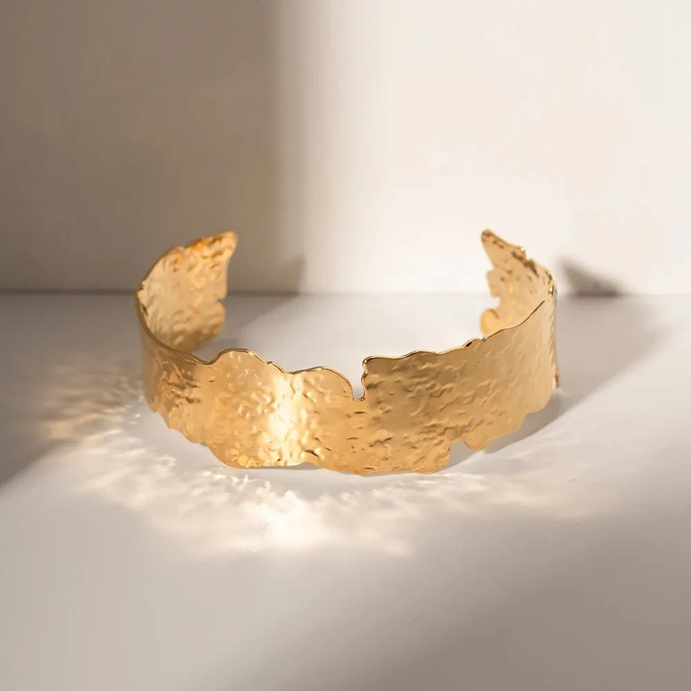 Boho & Mala Gold Plated Stainless Steel Cuff Bracelet