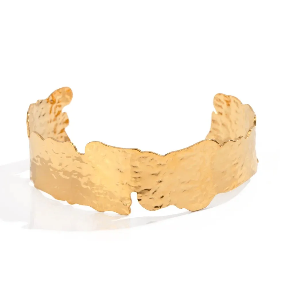 Boho & Mala Gold Plated Stainless Steel Cuff Bracelet