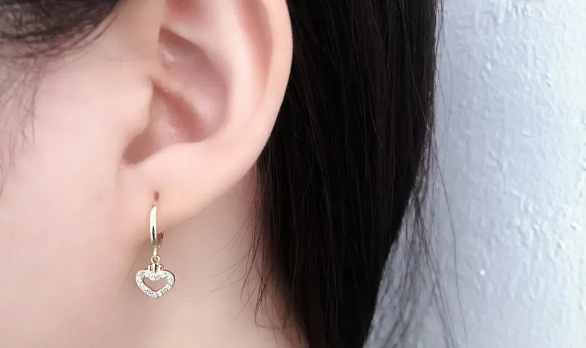 Boho & Mala Heart Sterling Silver Hoop Earrings