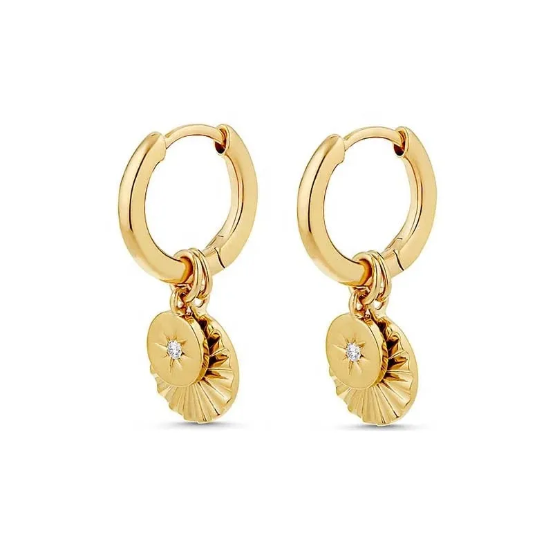 Boho & Mala Huggie 18k Gold Plated Hoop Earring