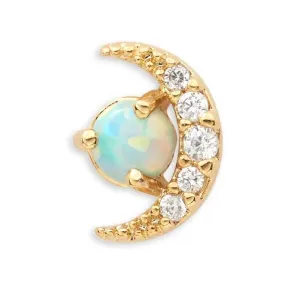 Boho & Mala Opal Stud 18k Gold Plated Hoop Earring