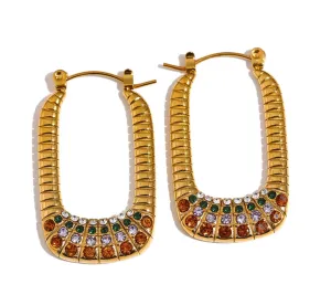 Boho & Mala Stainless Steel Gold Plated Hoop Earrings