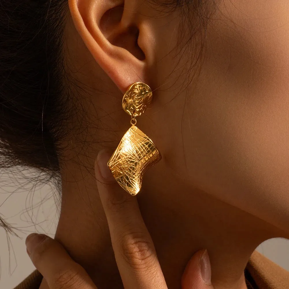 Boho & Mala Stainless Steel Gold Plated Hoop Earrings