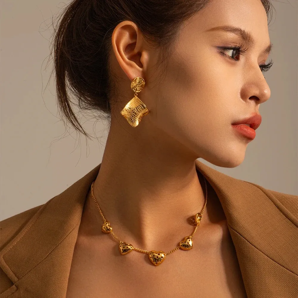 Boho & Mala Stainless Steel Gold Plated Hoop Earrings