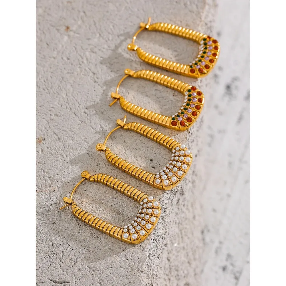 Boho & Mala Stainless Steel Gold Plated Hoop Earrings