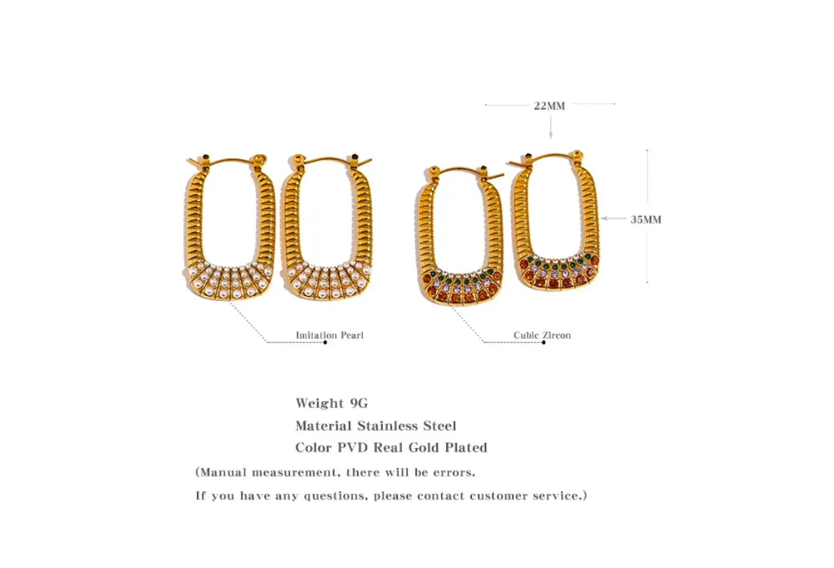 Boho & Mala Stainless Steel Gold Plated Hoop Earrings
