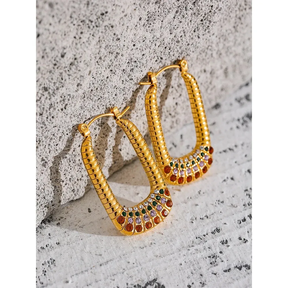 Boho & Mala Stainless Steel Gold Plated Hoop Earrings