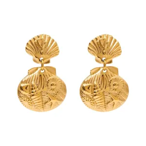 Boho & Mala Stainless Steel Gold Plated Stud Earrings