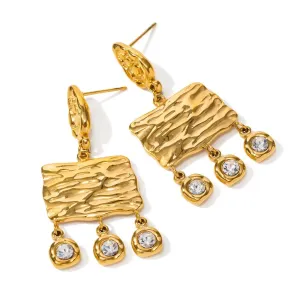 Boho & Mala Stainless Steel Gold Plated Stud Earrings