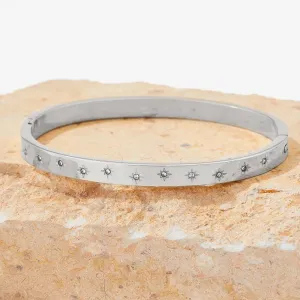 Boho & Mala Stainless Steel Silver Bangle Bracelet