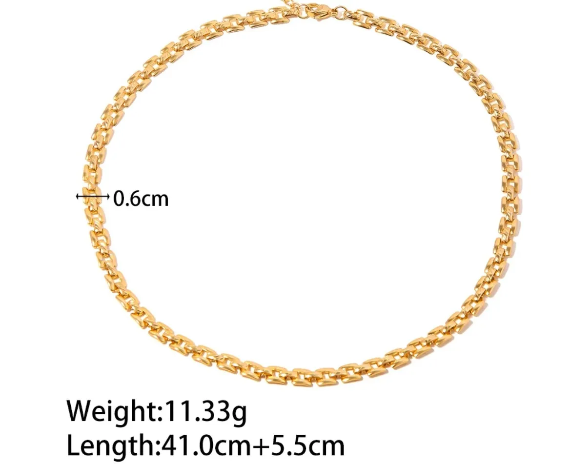 Boho & Mala Stainless Steel/18k Gold Plated Necklace