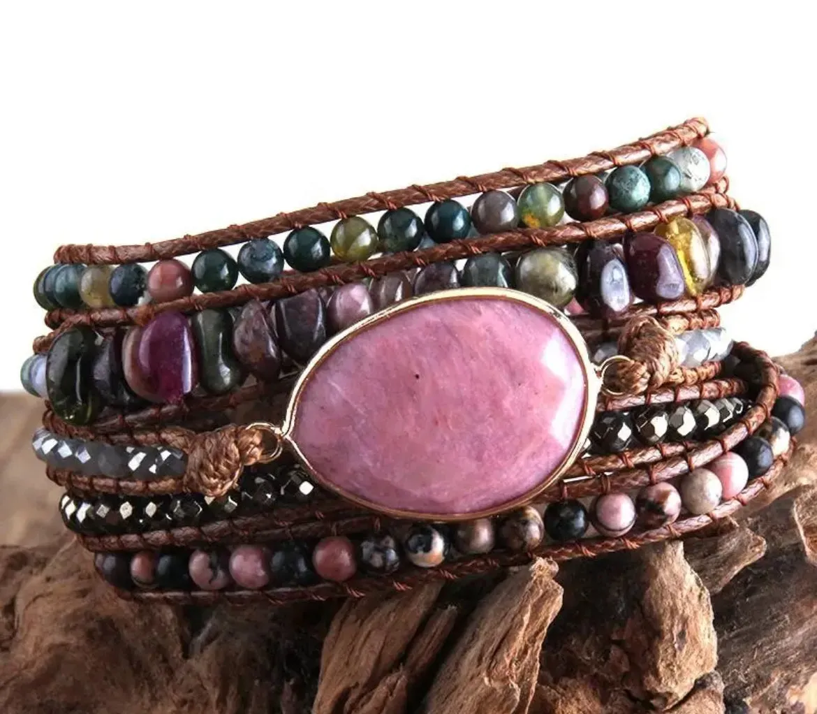 Boho & Mala Stone 5 Wrap Bracelet