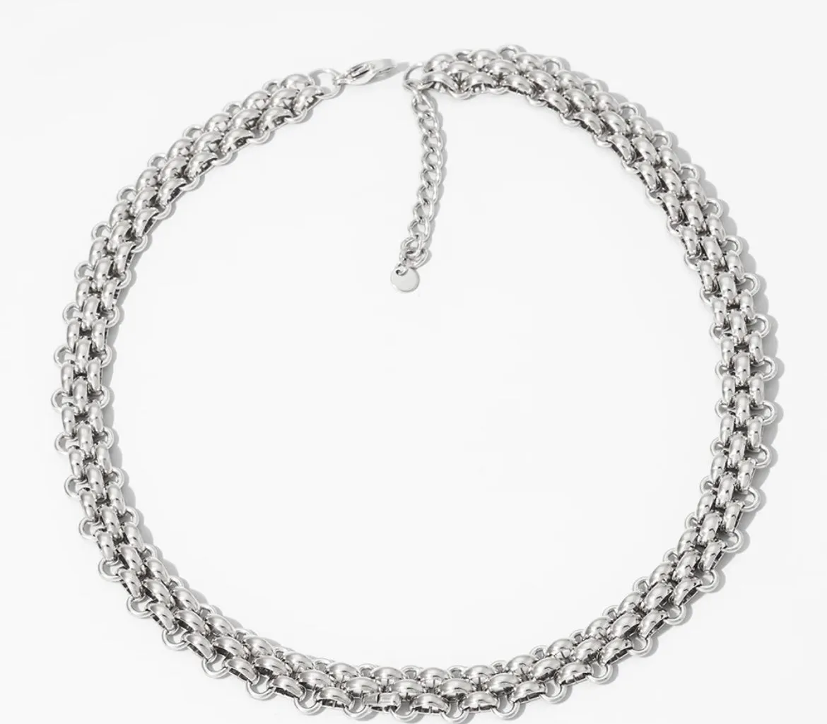 Boho & Mala Thick Chain Stainless Steel Pendant Necklace