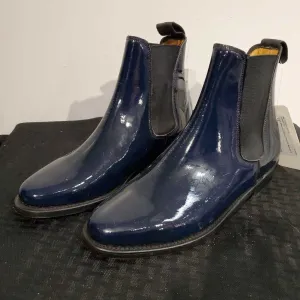 Carl Meyers Navy Patent Boots 6 1/2