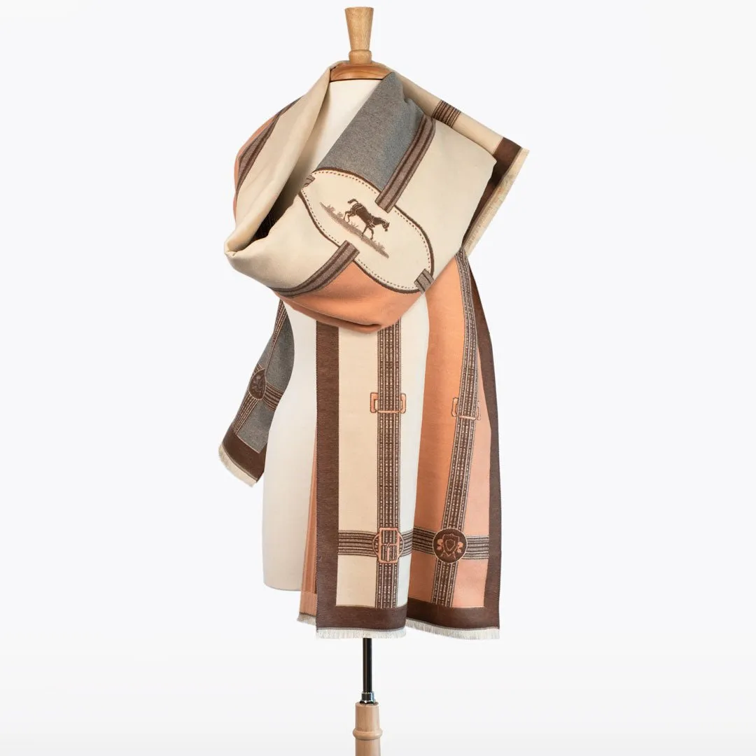 Cavelleti -  Equestrian Motif Luxe Shawl