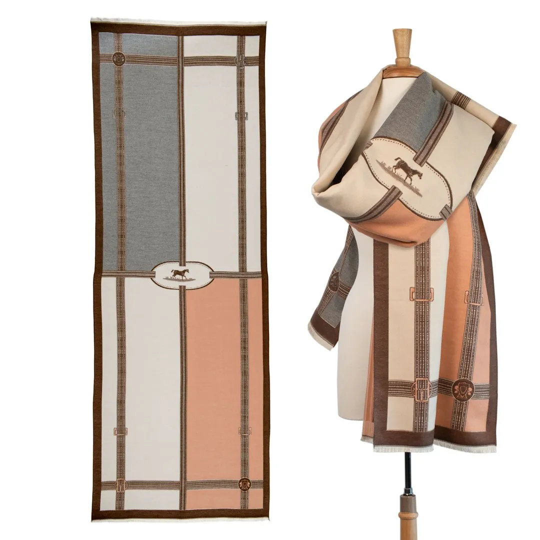 Cavelleti -  Equestrian Motif Luxe Shawl